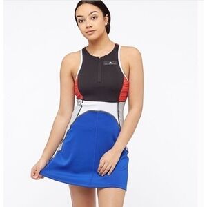 Adidas by Stella McCartney Black, Blue & Red Colorblock Athletic Dress